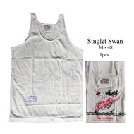 PUTIH 3pcs Singlet Men Swan Brand White Singlet Swan Undershirt Men Size 34-48 Undershirt Swan Singl