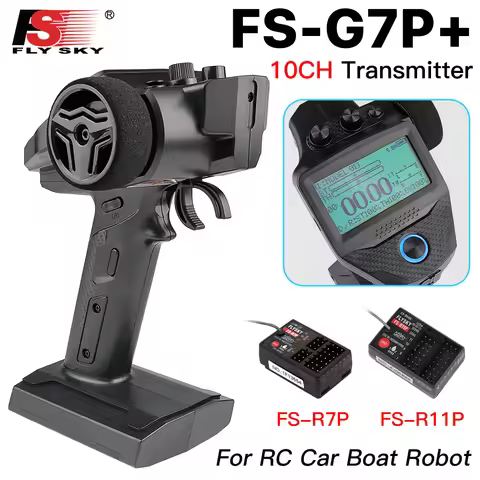 Flysky FS-G7P+ 10CH Remote Control RC Transmitter 300M 2.4Ghz with FS-R11P Receiver FS-R7P For RC Cr