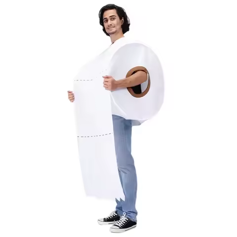 H`Funny Couples Rolling Cosplay Clothing Halloween Party Roll Tissue Toilet Paper Costumes Cos For A