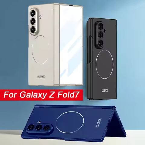 Magnetic Hinge All-included Case For Samsung Galaxy Z Fold 7 Screen Glass Wireless Charge Ring Cover