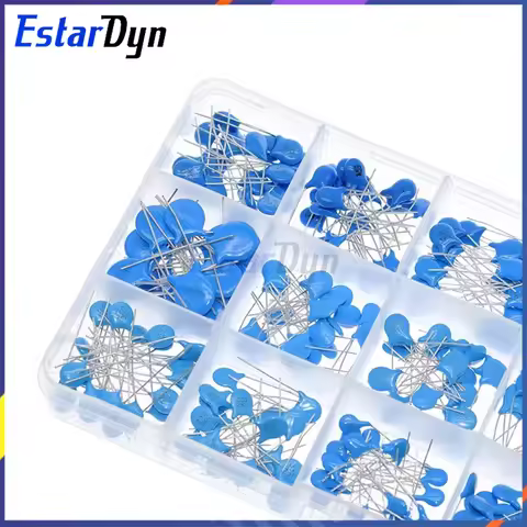 High Voltage Ceramic Capacitor Assortment Kit, 300pcs 15 Values (1nF 10nF 22nF), 1KV 2KV 3KV for DIY