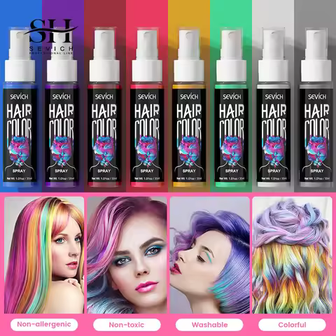 Hair Color Spray Hairs Dyed Hair Colour Styling Product Long Lasting Dye for Hair Beards Coloring Te