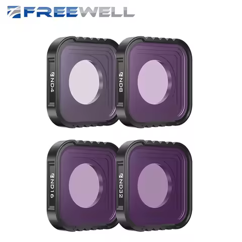 FREEWELL ND Filter Set Compatible with GoPro Hero 13/12/11/10/9 Black, 4 Pack ND4/ND8/ND16/ND32 Filt