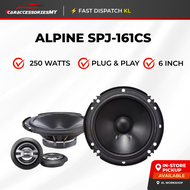 Alpine SPJ-161CS 6" 2-Way Component Speaker 250Watts ALPINE Car Speaker Kereta Tweeter