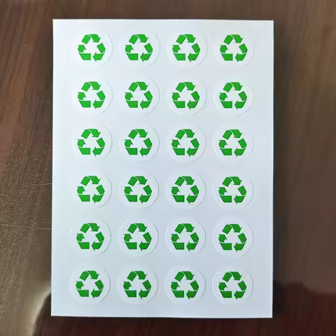 1000pcs Recycle Logo Label Art Paper Sticker for Recyclable Environmental Friendly Products Green Co