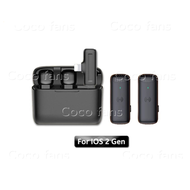 ไมโครโฟนลาวาเลียร์ไร้สายชาร์จไมโครโฟนบันทึกวิดีโอเสียงแบบพกพาสำหรับ iPhone Android โน้ตบุ๊คเล่นเกมสด