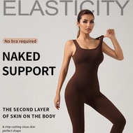Topsports Jumpsuit Sports Dance Fitness Yoga Wear One-Piece Elastic Band Chest Pad Camisole Jumpsuit