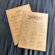 Vintage Calendar Kraft Paper A4
