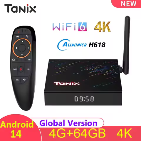 TANIX TX68 Android 14.0 Smart TV Box Allwinner H618 2.4G&5G Wifi6 4K HD 4G 64G 4G 32G BT AV1 3D Set 