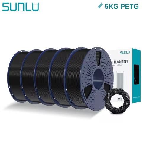 SUNLU 5KG PETG 3D Filament 1.75mm Neatly Wound High Toughness 3D Printing Spool Filament for FDM 3D 