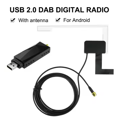 DAB+ Digital Radio Tuner USB 5V USB Dongle Receiver 170-240MHz Car Audio Adapter FM Transmitter Box 