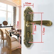 🚓European-Style American-Style Retro Door Lock Magnetic Mute Door Lock Bronze Bedroom Door Handle Inner Door Lock