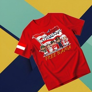 Chibi Merdeka Kids T-Shirt 80th August 2025 | TNI Police Doctor Pilot Nurse Professional Costume | F