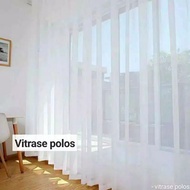 Vitrase Inner window curtain 3 meters long Minimalist curtain luxury curtain Transparent Plain White