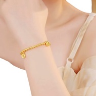 New Boutique AU999 Gold Bracelet Lucky Beads Bracelet Female Jewelry 24K Pure Gold Wrist Chain For G