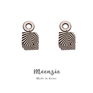 S925 Round Black White Geometric Polygonal Earring • Dangle Earring • Statement Earring