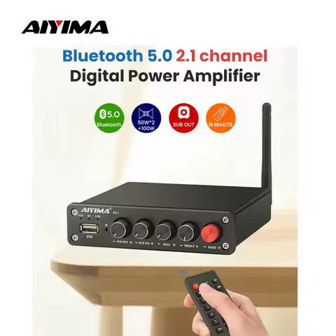 AIYIMA B01 Bluetooth Power Amplifier 2.1 Sound Amplificador Speaker Home Audio Amp A03 TPA3116 Subwo