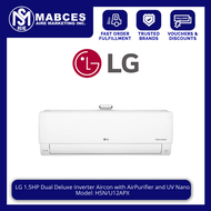 LG 1.5HP Dual Deluxe Inverter Aircon with AirPurifier and UV Nano HSN/U12APX