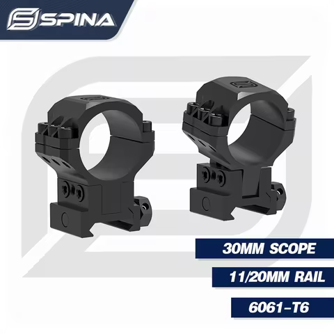 SPINA OPTICS Picatinny/Dovetail Hight&Elevation adjustable 6061-T6 Aluminum 30mm Scope Rings Hunting