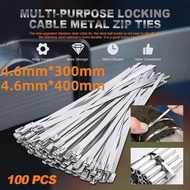 100PCS Cable Ties / Cable Ties Stainless 4.6MM*300mm/4.6MM*400mm Length Stainless Cable Ties / Cable