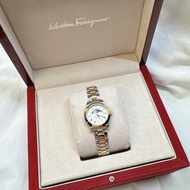 二手正品Salvatore Ferragamo菲拉格慕1898系列Moon Phase半金日月星辰手錶 精品錶