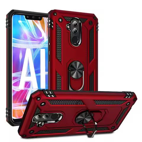 Shockproof Case for Huawei Mate 20 Lite Case Cover Military Armor Drop Protective Ring Holder Magnet