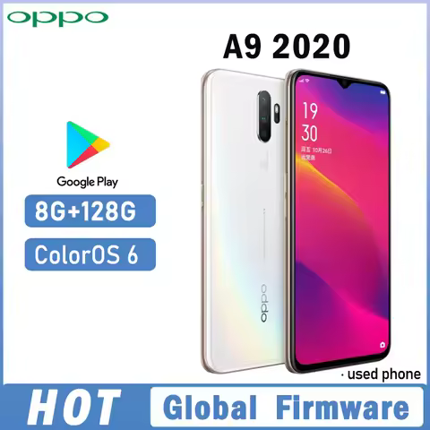 OPPO A9 2020 smartphone Global firmware 48MP Quadruple camera Dual SIM Snapdragon 665 5000mAh used p