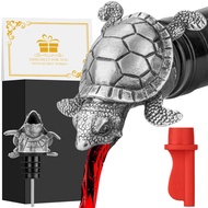 Portable 2-In-1 Sea Turtle Shape Metal Wine Bottle Pourer and Stopper Wine Saver Bar Accessory