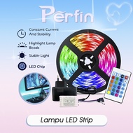 Perfin PFLG07 lampu LED Strip tahan air dengan remote control termasuk 2835 5M lampu strip