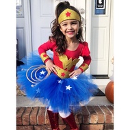 New Style Girl Wonder Woman Costume Halloween Wonder Woman cos Gauze Pettiskirt tutu Skirt