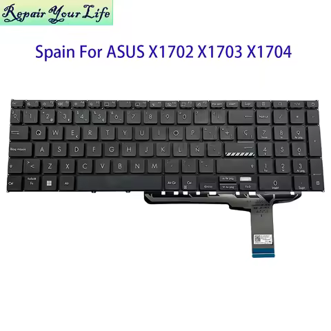 Spain Spanish Keyboard For ASUS Vivobook 17 X1702 M1702 X1703 K1703 X1704 X1702ZA X1704VA 0KNB0-670B