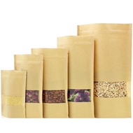 50pcs brown kraft paper bag/ziplock bag/storage zipper kraft bag for food storage/cookies bag/packaging bag
