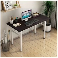 ONE - 家用摺疊桌會議桌學習桌電腦桌餐桌(圓管)黑色+白腳 100x60x75cm