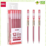 Deli 0.5mm gel pen in various colors A119 Ink pen with clear body, shorthand, highlighter nib 0.5mm