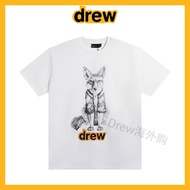 [Official Website Genuine] Drew Summer New Style Animal Fox Print Men Women Same Style Loose Round N