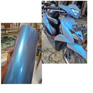 Grey rock blue scotch tape