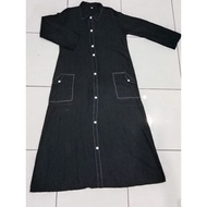 Rayon twill abaya 1-15 years old/Black rayon twill gamis 1-15 years old/Black abaya 1-15 years old T