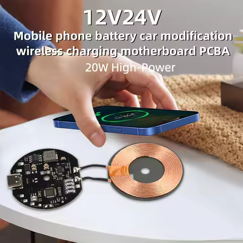 Transmitter Module Coil Circuit Board 5W/10W/15W/20W Type-c 5V/9V/12V/24V/QC/PD Fast Charging Wirele