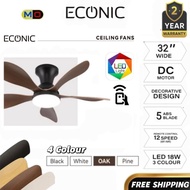 ECONIC 32Inch CORCA33L 5 -Blades LED DC Motor Fan Remote Control Fan / Baby Ceiling Fan Sirim Kipas 