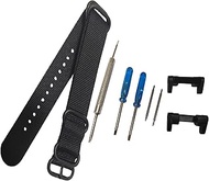 22mm black Watch Band Nylon Strap Metal Adapters Kit for Casio GShock GSteel GST110 GSTB100 GST300 GST400