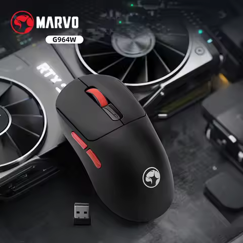 MARVO G964W Game Mouse Niro 60 Wired Wireless BT Tri-modes Mouse Sensor Pixart 3311 12000 DPI 300mah