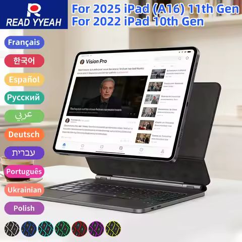 READ YYEAH Magnetic Magic Keyboard Folio for iPad 10th 11th A16 2025 Pro 11 Air 4 5 6 Backlit Touch 