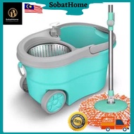Mop Spin Innohut 360° Easy Spin Mop with Wheel (2 Mop Pad)