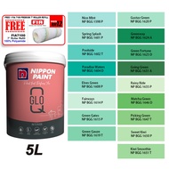 📌 (NO EXCHANGED / REVERSED) (1598-1651) 5L Nippon Paint Interior Q-Glo Delightful Greens & Blue Gree