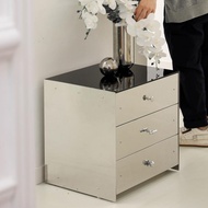 Wooden Storage Room Stainless Steel Mirror Cabinet Bauhaus Bedside Table Side Cabinet Standing Dressing Table Jewelry St