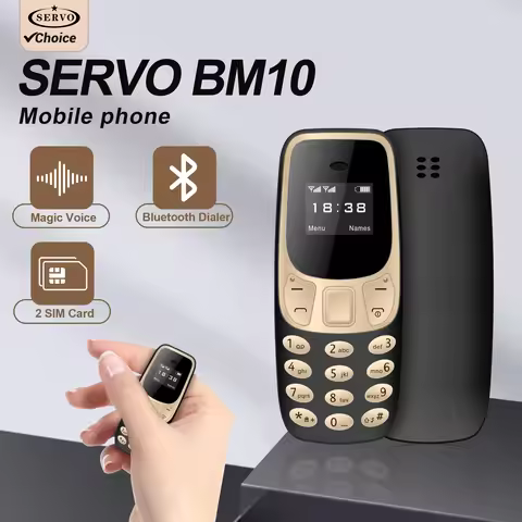 SERVO BM10 Mini Mobile Phone 2 SIM Card Bluetooth Earphone Voice Dialer Low Radiation Magic Voice Mu