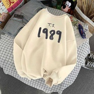 Dinafshn - Sweater Crew NeckWanita 1989 Korean Style Oblong Sweater Wanita