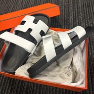 HERMES愛馬仕 Chypre 平底一字拖鞋 女款 白色