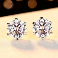 Pt950 Platinum Earrings Womens 18K White Gold Moissanite Ear Jewelry Valentines Day Gift for Girlfri