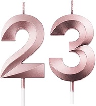 FAINCA 23rd Anniversary Candle, 3D Diamonds Birthday Candles, 5 cm Birthday Candles, Number 23 Candl